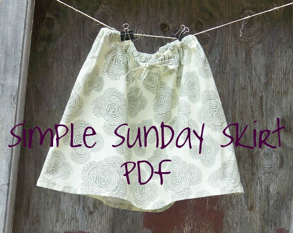 Skirt Pattern PDF, Easy 1 Hour Skirt, Elastic or Drawstring Waist, For ALL SIZES