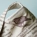 Brown Bird Bag, Wren Owl Blue Jay Egret , Tobacco, 3 pockets, Key Fob, Non Reversible