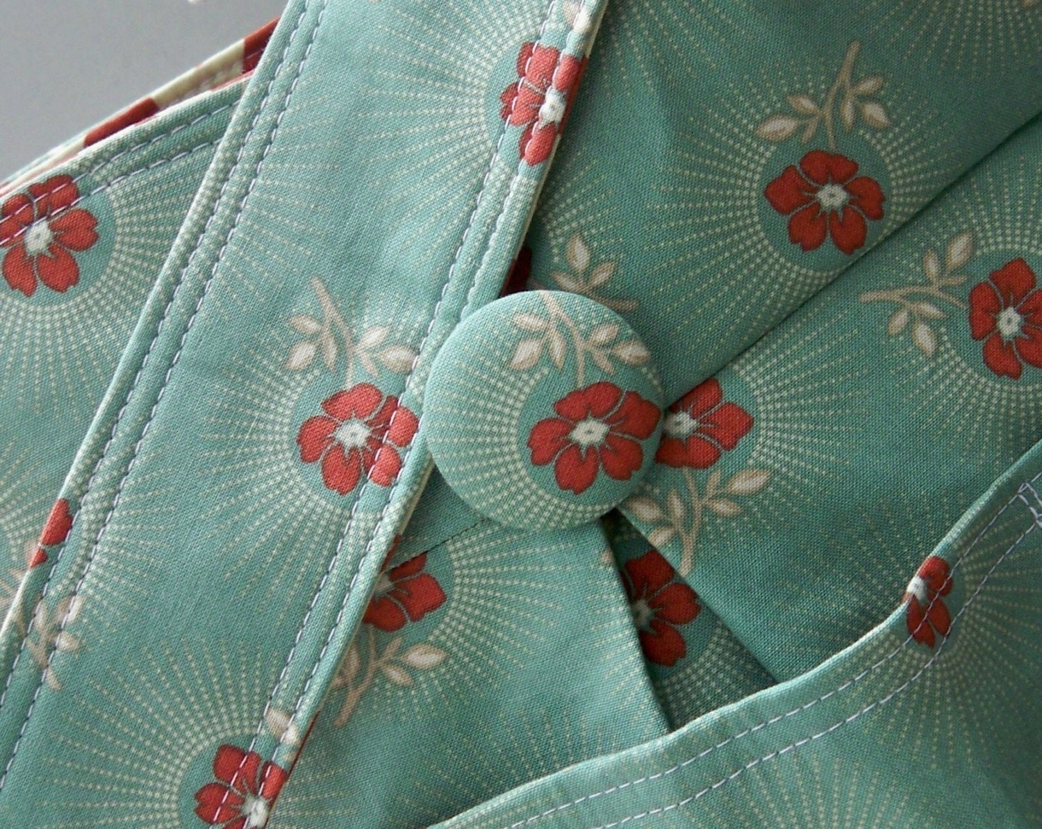 Earth tone Daper Bag - - Terra Cotta Deer Antler Fabric Joel Dewberry 6 Pockets Reversible