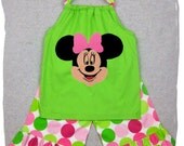 Custom Boutique Clothing Disco Dot Minnie Mouse Pillowcase Top Ruffle Pant Outfit Set 3 6 9 12 18 24 month size 2T 2 3T 3 4T 4 5T 5 6 7 8