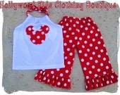 Custom Boutique Clothing White Minnie Mouse Pillowcase Dress Top Red Ruffled Pant Outfit Set 3 6 9 12 18 24 month 2T 2 3T 3 4T 4 5T 5 6 7 8