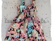Custom Boutique Unique Clothing Watermelon Patti Paisley Smocked Summer Sundress 3 6 9 12 18 24 month 2T 2 3T 3 4T 4 5T 5 6 7 8
