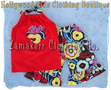 Custom Boutique Baby Girl Clothes Red Pillowcase Top Floral Ruffle Pant Outfit Set 3 6 9 12 18 24 month size 2T 2 3T 3 4T 4 5T 5 6 7 8