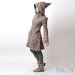 30% DEPOSIT Camille Coat with Goblin Hood and tall collar - brown baroque print chevron tweed wool - Winter coat