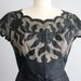 on hold - 1950s vintage illusion scallop sheath dress