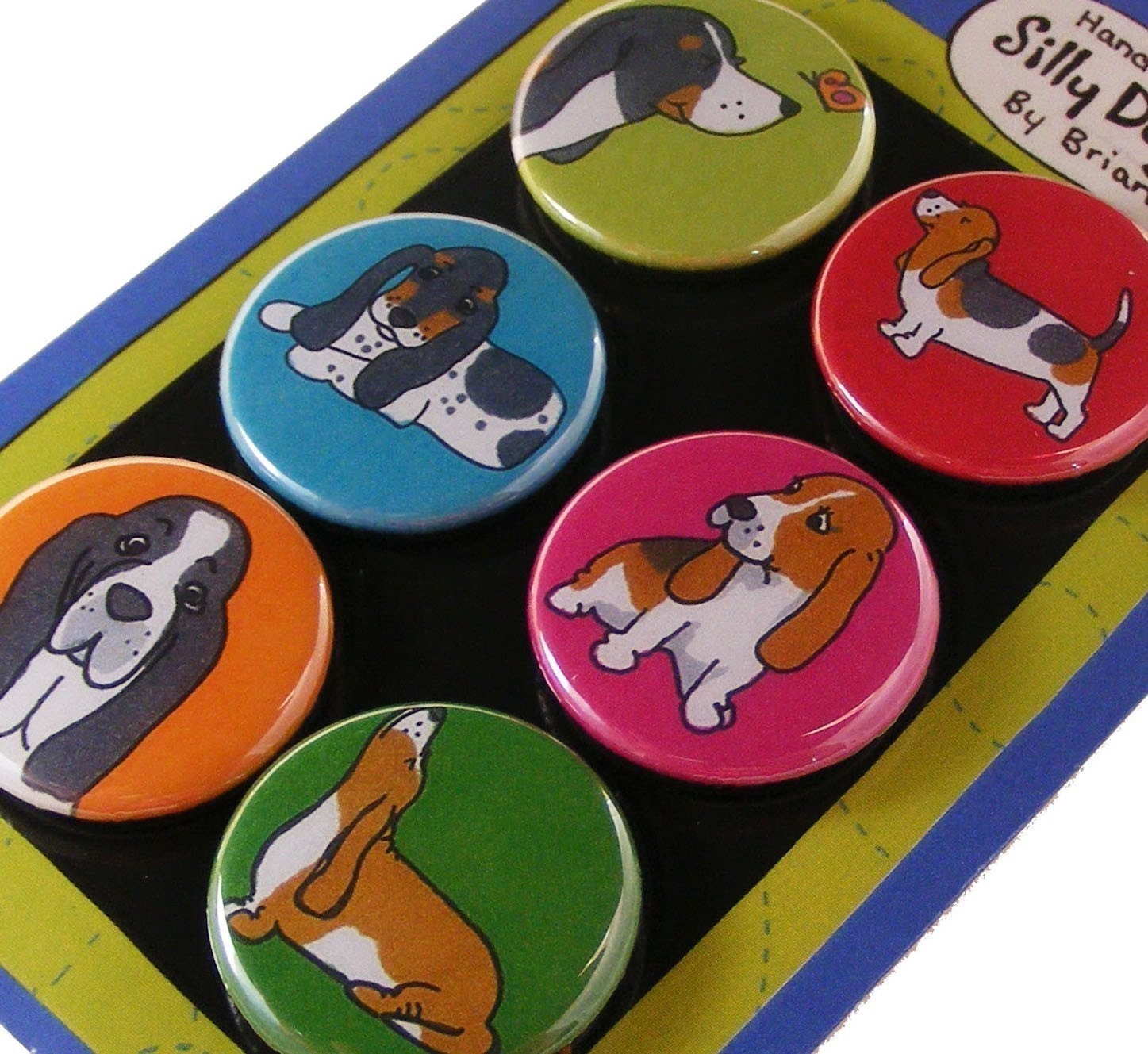 Basset Hound Magnets- Silly Dog Breed Magnets