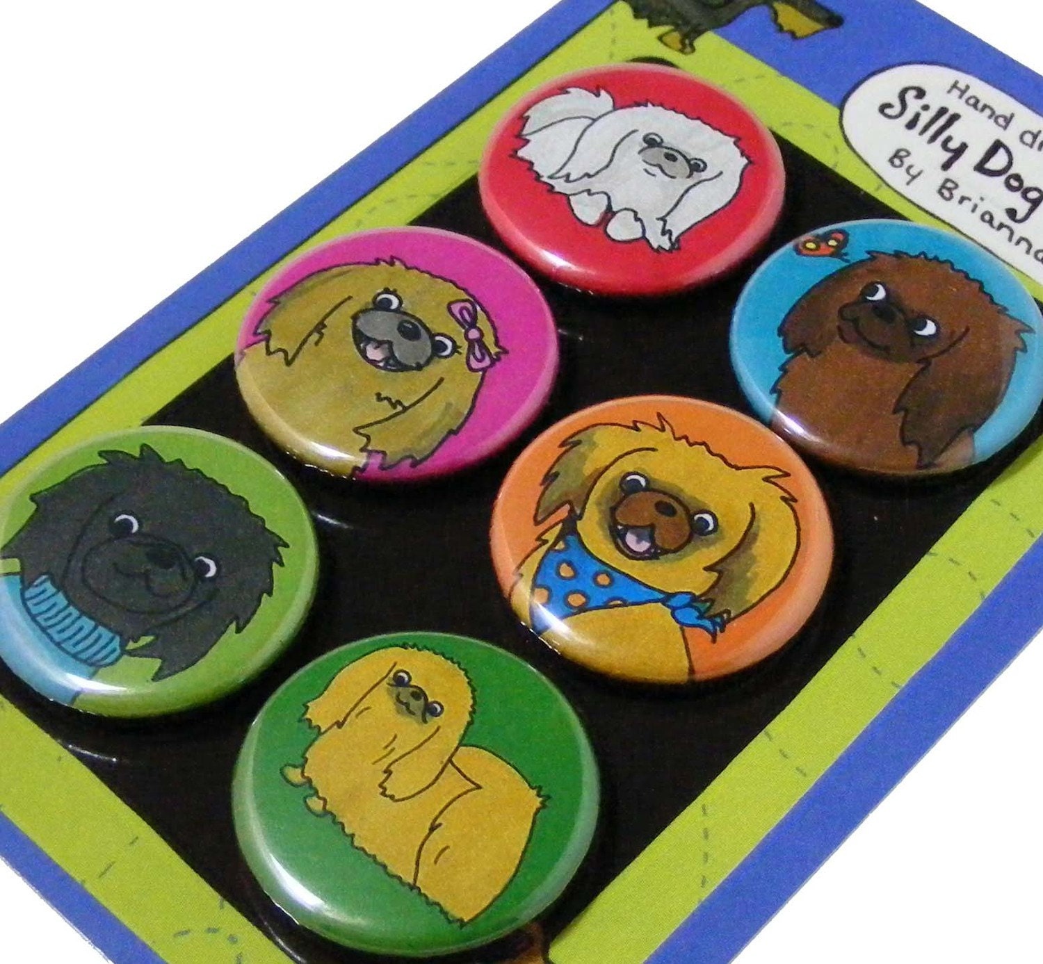 Pekingese Silly Dog Magnet Set