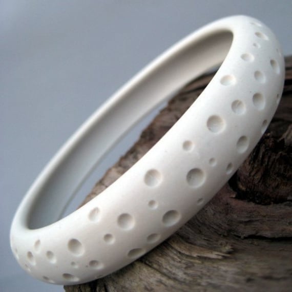 Cratered Bracelet - No 1 - Hand sculpted and carved porcelain