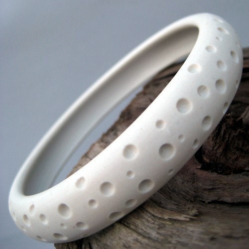 Cratered Bracelet - No 1 - Hand sculpted and carved porcelain