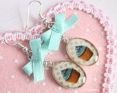 Cupcakes Cameo Earrings - Mint version