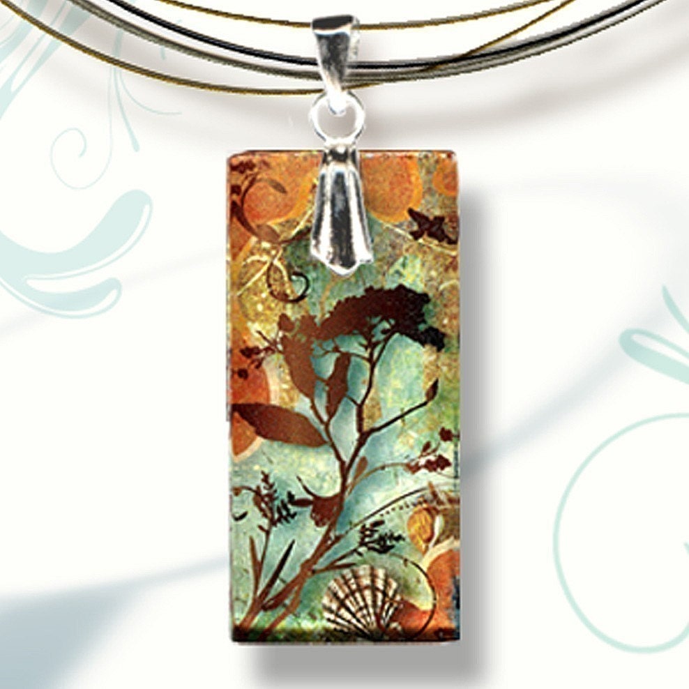 Ocean Sands Necklace - AquaForms-Reversible Glass Art Necklaces