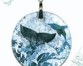 Whale Necklace - Reversible Glass Art - AquaForm - Deep Sea Rising