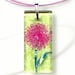 Pink Puff Dandelion - GeoForms Reversible Glass Art Necklace- Can you hear a who. . .  Pink Puff