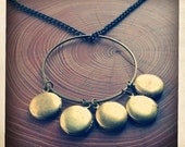 multiple locket necklace - five little brass lockets