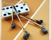 pyrite nugget  and gold earrings