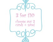 Custom Letterpress Card Set (3 cards for 10 dollars)