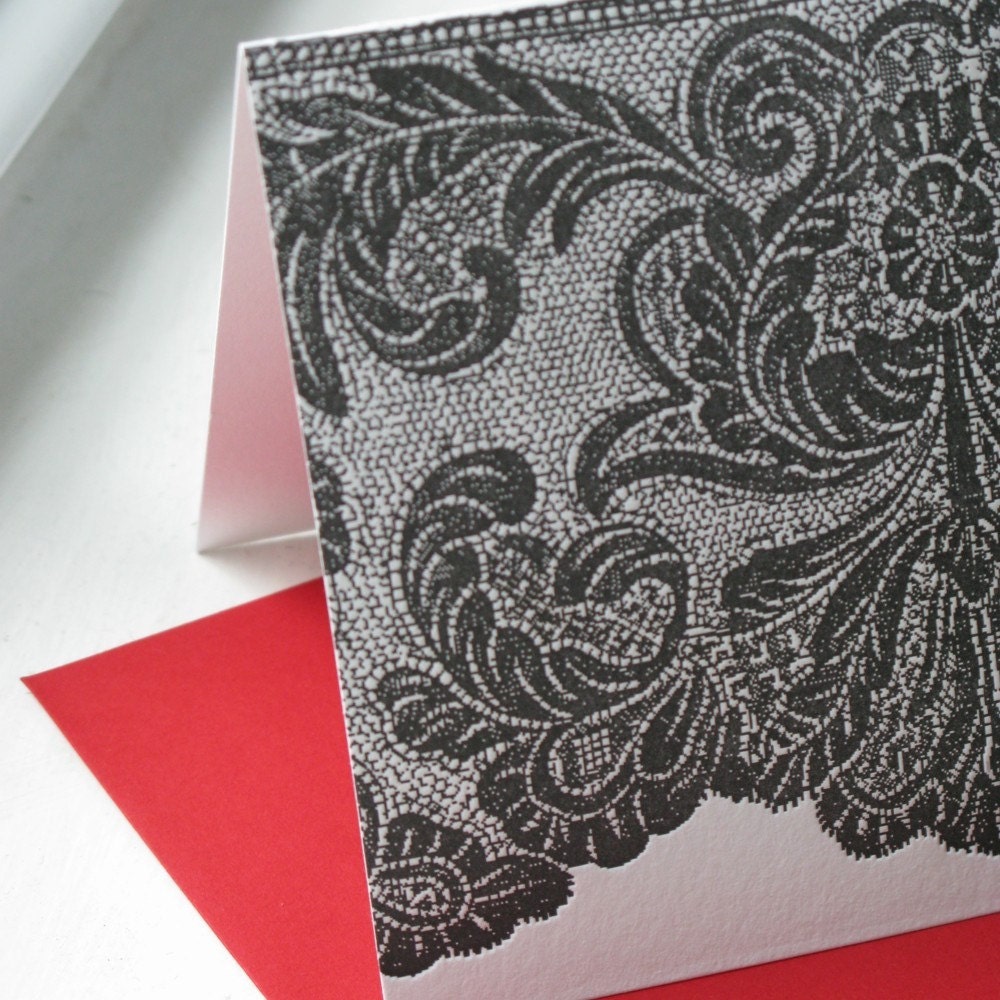 Black Lace Note Card (Letterpress)
