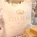 Made to Order Shabby French Chic White Linen Pillow (SLIP COVER ONLY) Faded Brown Chateau Marmont Design