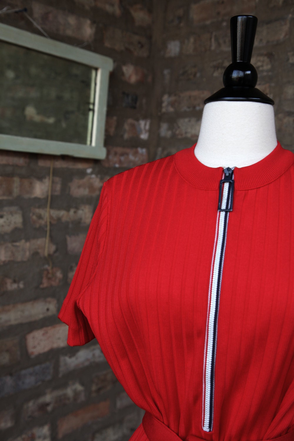 Vintage Red Ribbed Knit James Kenrob by Dalton Dress