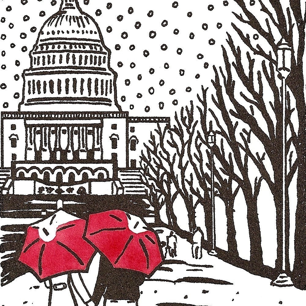 Washington, DC Love- winter gocco art print