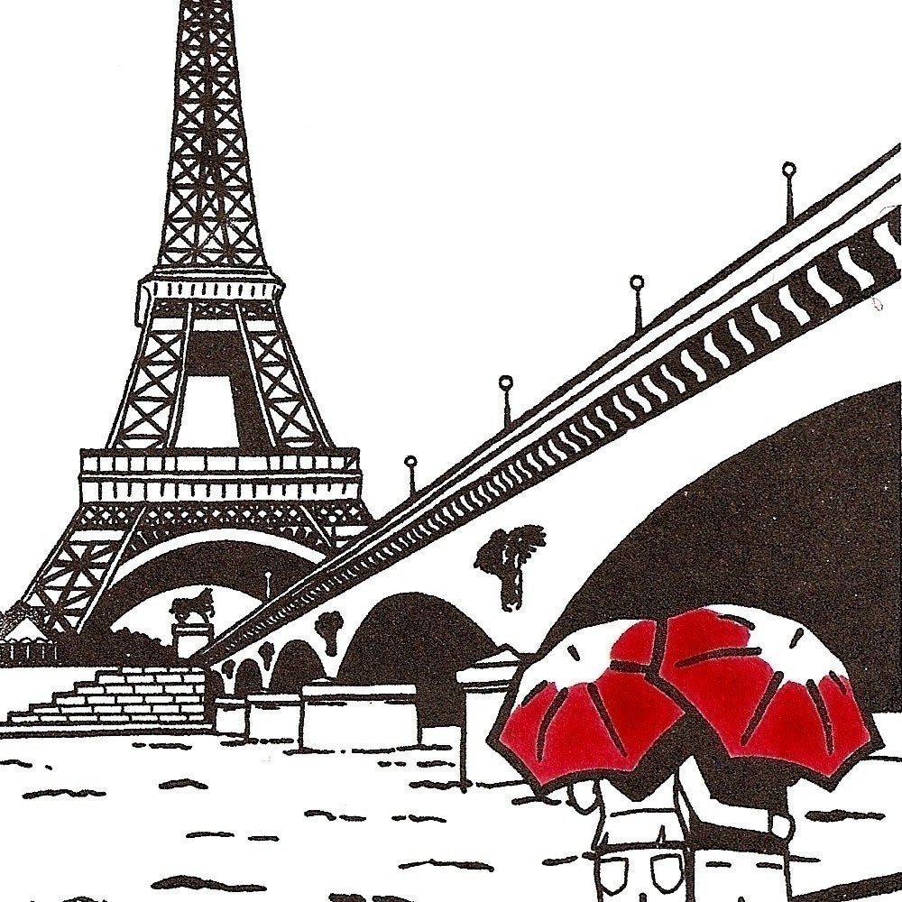 Paris Love gocco art print- Eiffel Tower