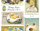 Instant Download Vintage Easter Postcard Collage Sheet Easter Chicken DCS-1130  DigitalCollageSheets, Printables, Downloads