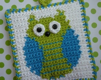Owl Potholder Crochet PATTERN - INSTANT DOWNLOAD
