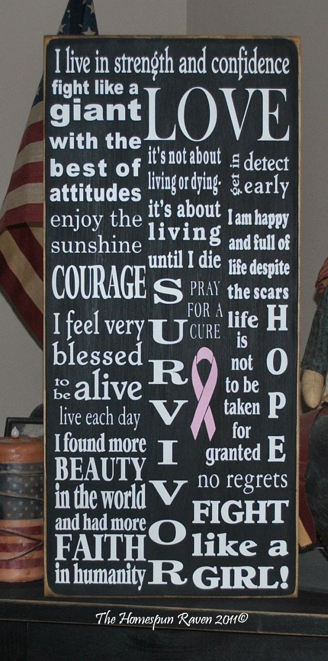 Breast Cancer Survivor Typography subway Painted Wood Sign Plaque BRAND NEW DESIGN