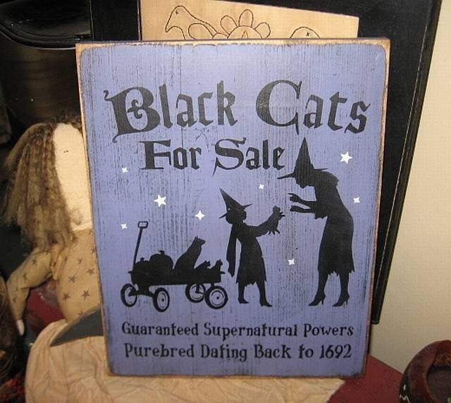 Black Cats for Sale Witch Wiccan Handpainted by thehomespunraven