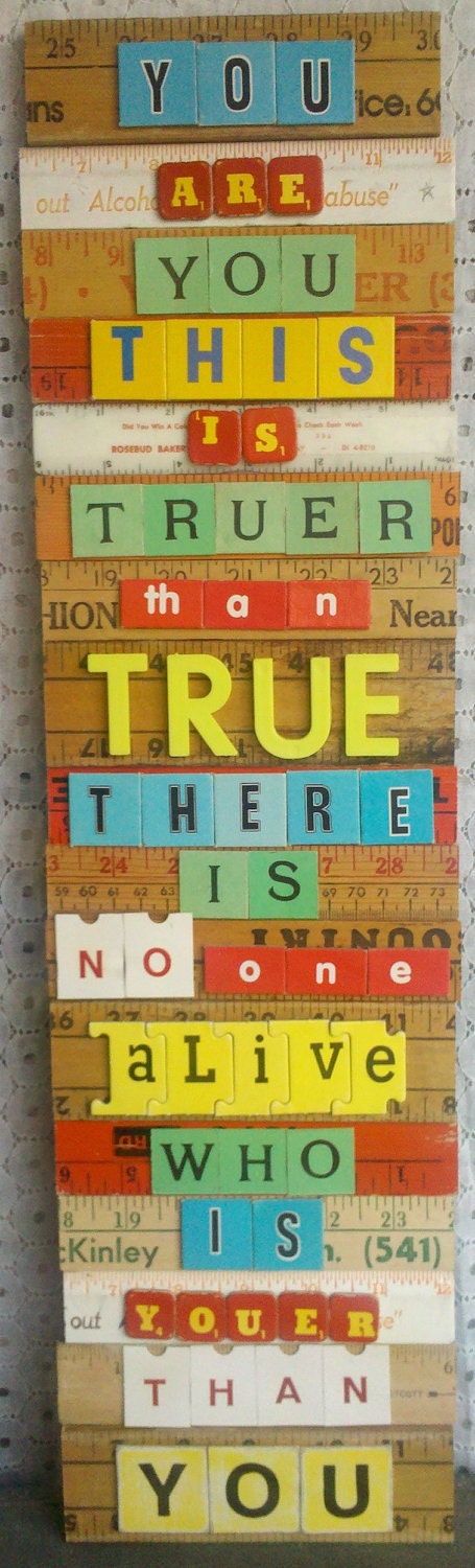 pre-order...you are you, dr seuss...letter & ruler mash-up