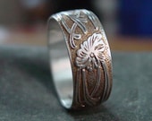 Sterling Silver Antiqued Flower Ring - Any Size