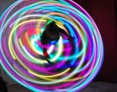 NEW lower price-GLOworm Rechargeable, Rigid, LED hula hoop- 21 LEDs- slow and fast changing rainbow colors- made to order