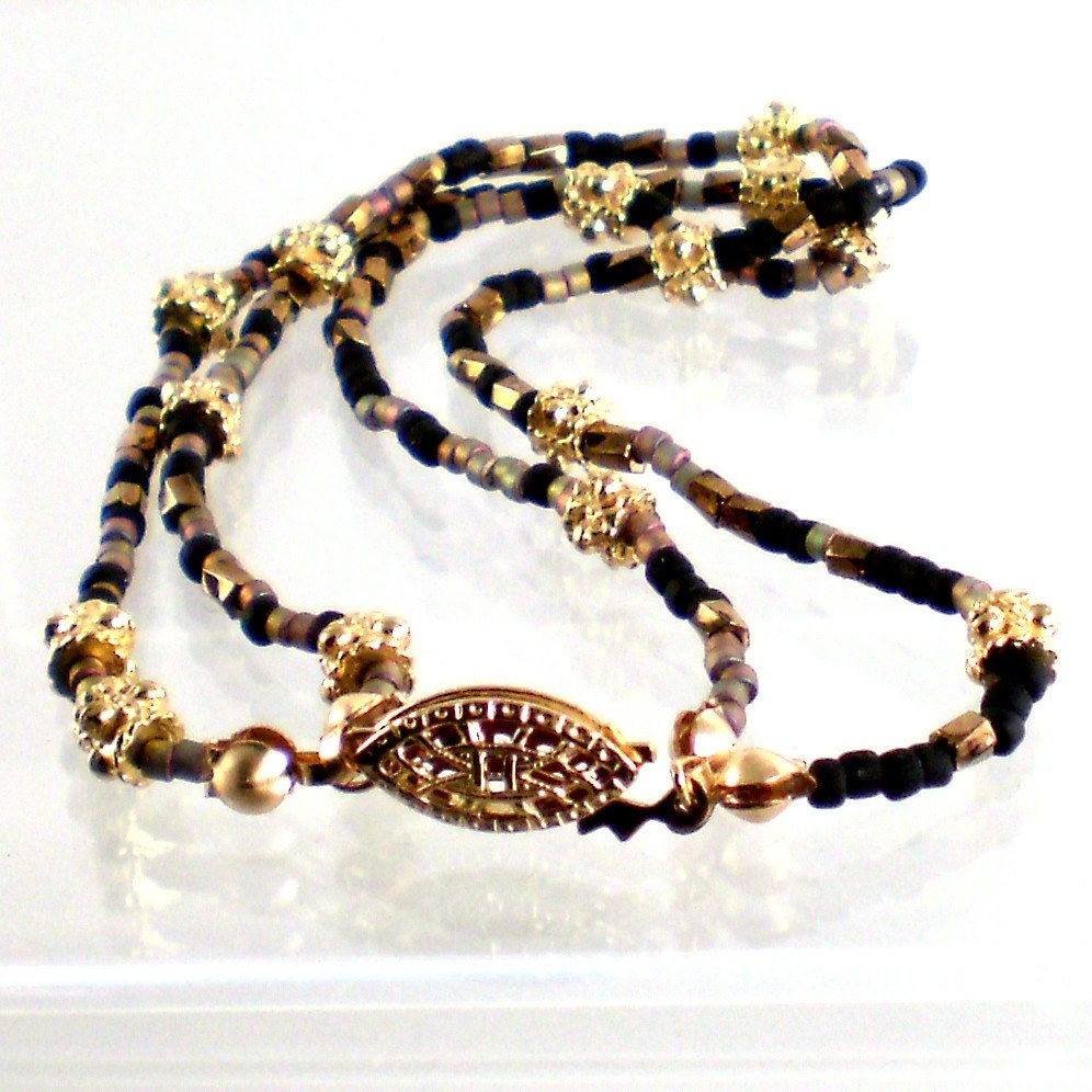 Handmade Bracelet  Beaded two strand A Little Luxury