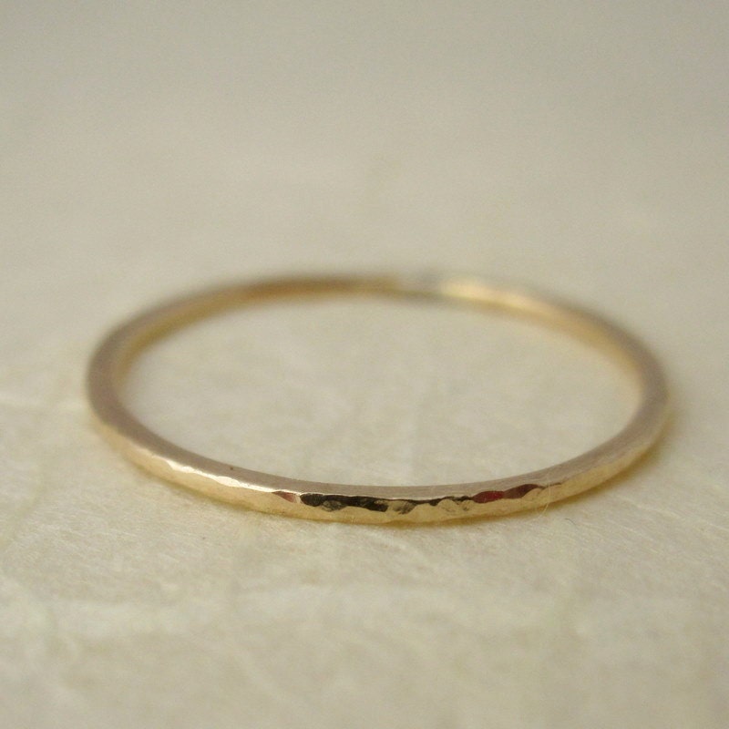 One Thin Gold Fill Stacking Ring - 14k gold filled - textured or smooth