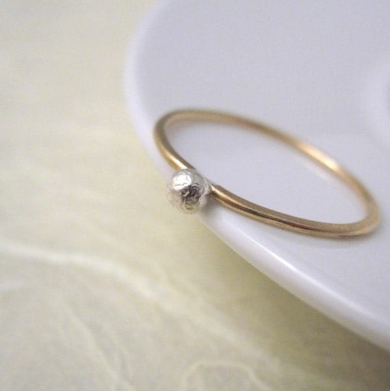 Little Dot Ring - 14k gold fill and recycled sterling silver jewellery, ecofriendly