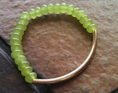 Chartreuse Bar Beaded Stretch bracelet