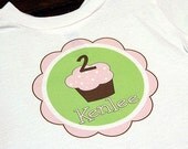 Custom personalized Birthday Shirt or Onesie - cupcake first birthday  - you chose color, child's name, age, personalized gift