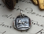 Wax Seal Charm - Horse - I'm Encouraged by Obstacles - Horse Charm with French motto made using an antique wax seal