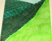 Original Drawing ACEO Green Welsh Hills
