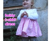 pdf Sewing Pattern - Twirly T-Shirt Dress - baby toddler girls - All sizes - Instant Download