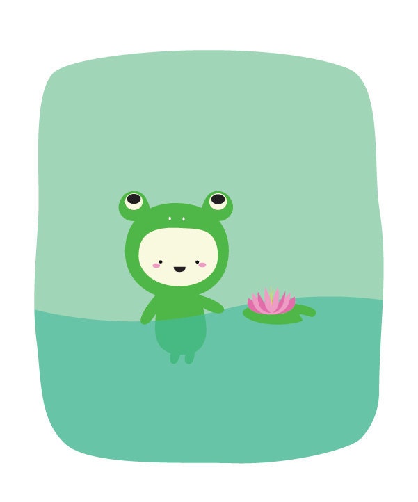 Frog in Pond 8x10 Print