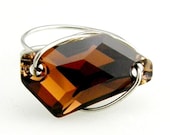Swarovski Crystal Ring Smoked Topaz De-Art 23mm