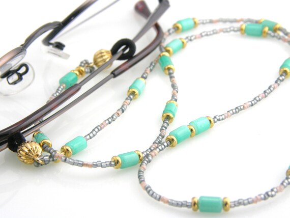 Eyeglass Lanyard Green Gray Pink