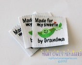 Woven Clothing Labels set of 25 "Made For My Sweetie by Grandma" Design