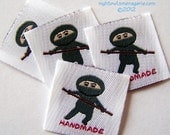 Ninja set of 25 woven clothing labels