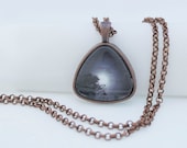 Shining Moon Pendant Necklace, Vintage Copper, Photography, Photo Jewelry, Triangle Pendant
