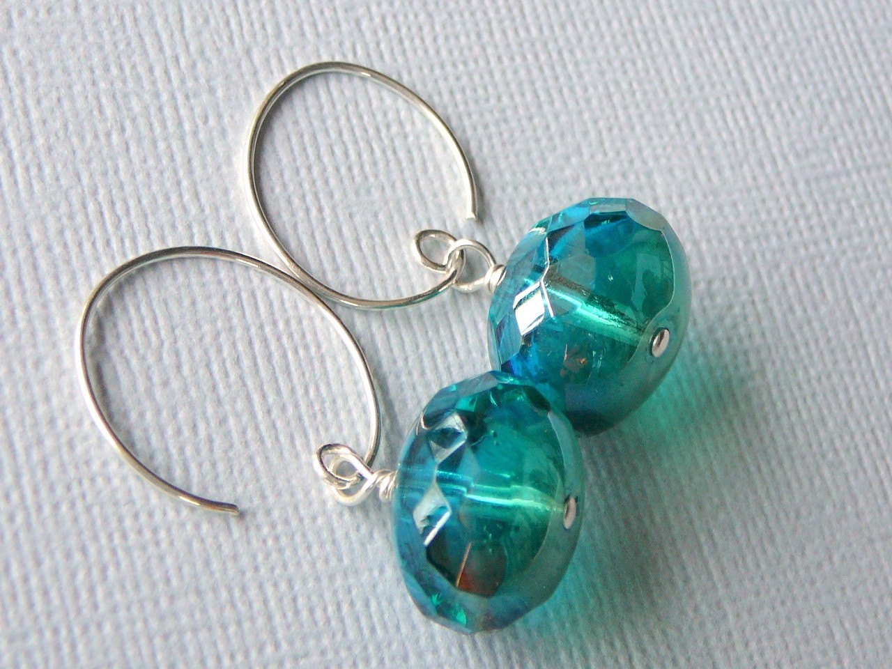 Sparkling Green Czech Glass Earrings