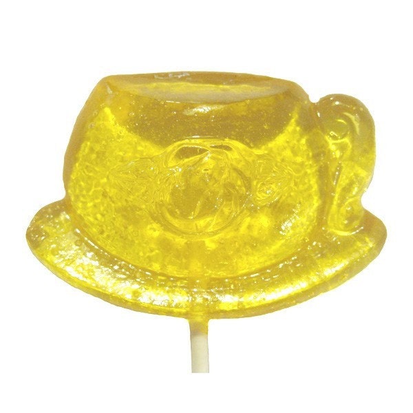 TEA CUP Crystal Hard Barley Candy Lollipops - 10 Tea Party Pops