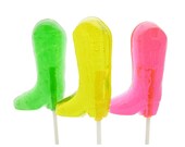 Cowboy Boots Crystal Barley Hard Candy Lollipops - Western Theme