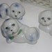 Vintage Puppy Figurine Trio Kitchsy Cool 3 HOT DOGS Ceramic or China Super Cute